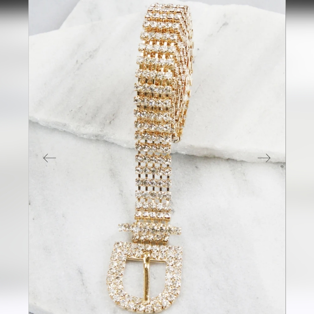 CATO Gold and Silver Rhinestone Belt - Picture 3 of 4